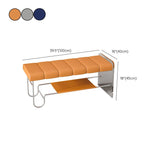 Modern Seating Bench Cushioned Metal Entryway Bench , 16-inch Width
