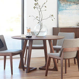 Round Double Pedestal Dining Site Table Contemporary Style Dinette Table Clearhalo ' dining_table' 'Dining Tables & Seating' 'Dining Tables' 'furn' 'furn_dining_table' 'Furniture' 'furniture_dining_table' 'Kitchen & Dining Furniture' 'kitchen&dining_furn' 'kitchen' 'kitchen_dining_table' 1200x1200_d281c29a-5fdb-42a4-9990-80e8449f7d73