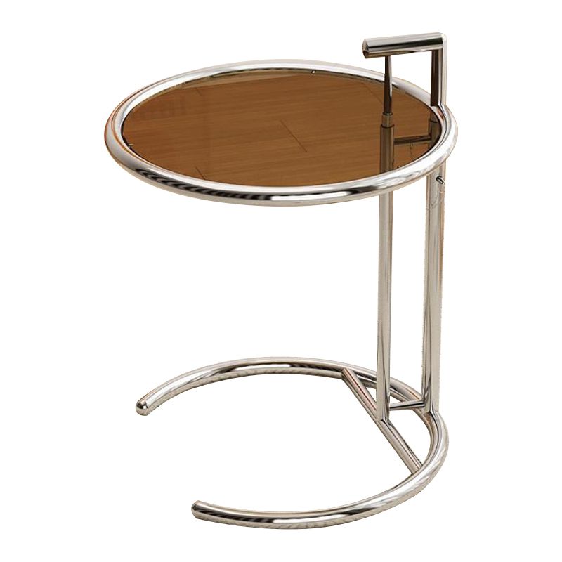 Modern Glass Round Side End Table C Sofa Corner Table For Living Room