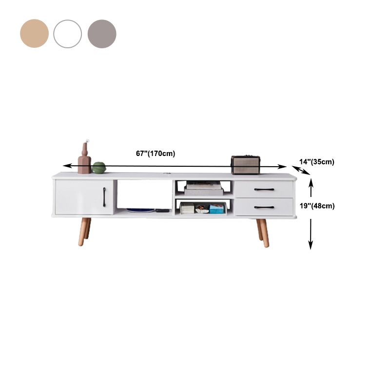 Solid Wood TV Stand & Media Console , Open Storage TV Console with Drawers Clearhalo 'furn' 'furn_tv_stands_entertainment_centers' 'Furniture' 'Living Room Furniture' 'TV Stands & Entertainment Centers' 'TV Stands & Media Storage Furniture' 'tv_stands_entertainment_centers' 1200x1200_d283e9c9-6ce3-49a3-a6a4-481d27460bba