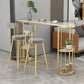 Stone Bar Dining Table Glam Bar Table with Double Pedestal for Dining Room Clearhalo 'Bar Furniture' 'Bar Tables' 'bar_tables' 'furn' 'furn_bar_tables' 'Furniture' 'furniture_bar_tables' 'Kitchen & Dining Furniture' 1200x1200_d28593f8-2d5e-4dd9-9c6c-501d937be328