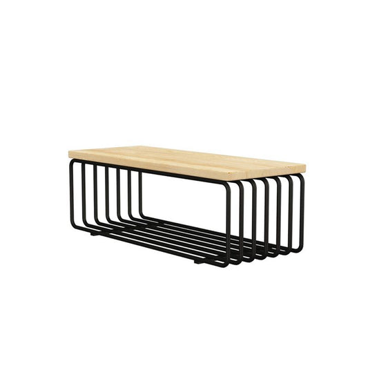 Marco de metal 1 mesa de café individual Mesa de cóctel rectangular de madera nórdica con almacenamiento