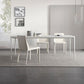 Rectangle Dining Table White Stone Top Table with 4 Legs Base Clearhalo 'Dining Tables & Seating' 'Dining Tables' 'dining_table' 'Furniture' 'furniture_dining_table' 'Kitchen & Dining Furniture' 'kitchen' 'kitchen_dining_table' 1200x1200_d289f6f0-fb51-410d-80d2-549c7b13402a