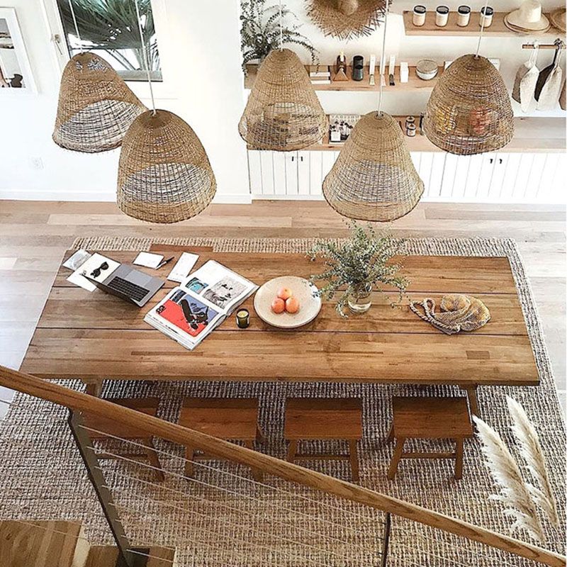 Tavolo da pranzo rettangolare tavolo contemporaneo in legno massiccio per cucina a casa senza sedia