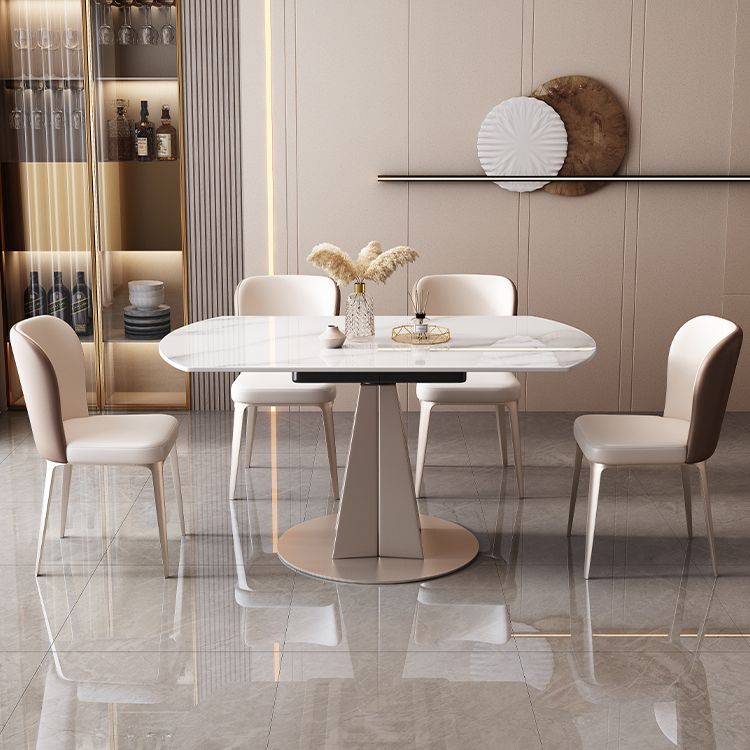 Stile semplicità Tavolo da pranzo rotondo Tavolo in pietra Drop-foglia mobili per la casa