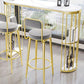 Double Pedestal Bar Table Set 1/3 Pcs Metal Frame Bar Table and Stools