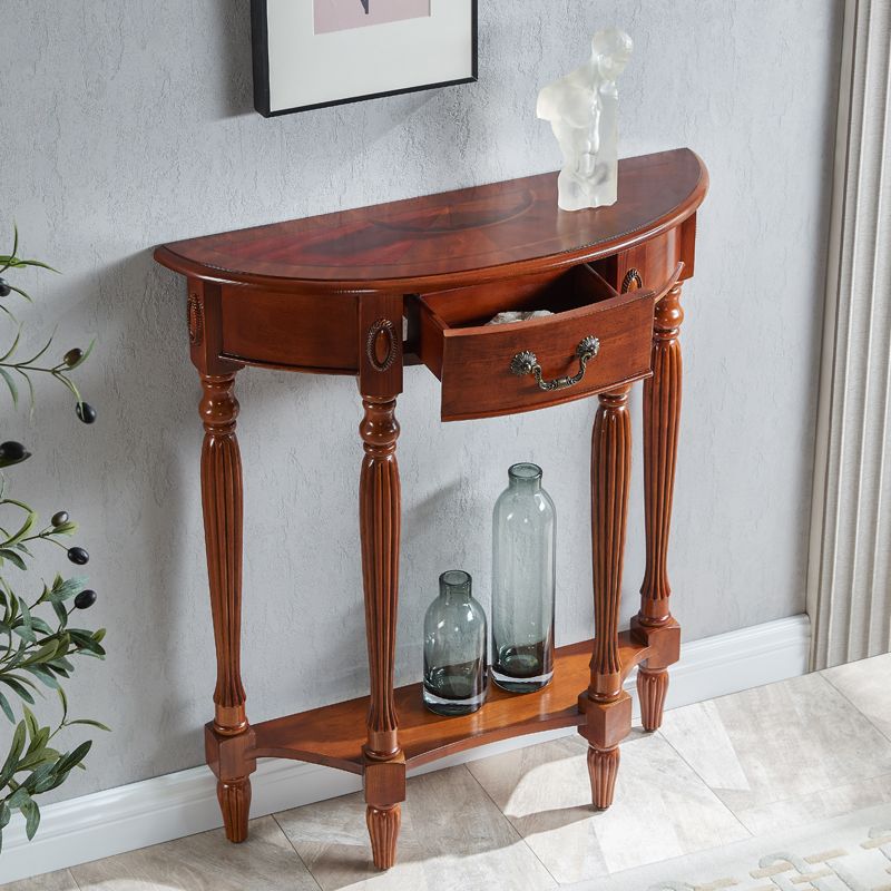 Tavolo vittoriano marrone tavolo con console di divano mezza luna per hall