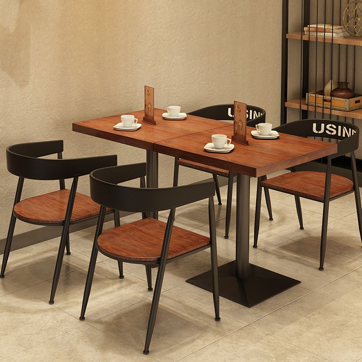 Solid Wood Industrial Dining Table Brown Square Table with Metal Base for Dinning Room Clearhalo ' dining_table' 'Dining Tables & Seating' 'Dining Tables' 'furn' 'furn_dining_table' 'Furniture' 'furniture_dining_table' 'Kitchen & Dining Furniture' 'kitchen&dining_furn' 'kitchen' 'kitchen_dining_table' 1200x1200_d290dafd-8f54-45c1-becb-7431bba56ca2