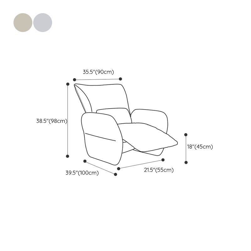 Power Recliner with Swivel Base 3.4" Wide Microsuede Recliners Clearhalo 'Chairs & Seating' 'furn' 'furn_recliners' 'Furniture' 'Living Room Furniture' 'Recliners' 1200x1200_d2927f33-5407-4d18-9c93-5e4fa1773415