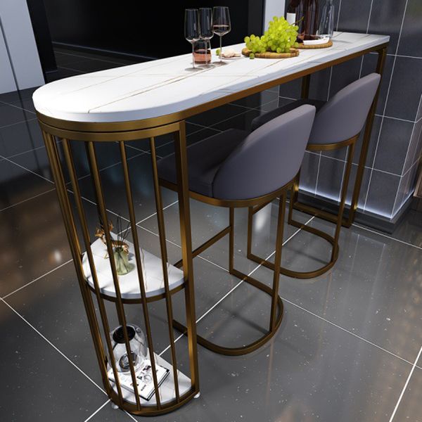 Tavolo da barre irregolare top in pietra tradizionale tavolo da bistrot di lusso con doppio piedistallo