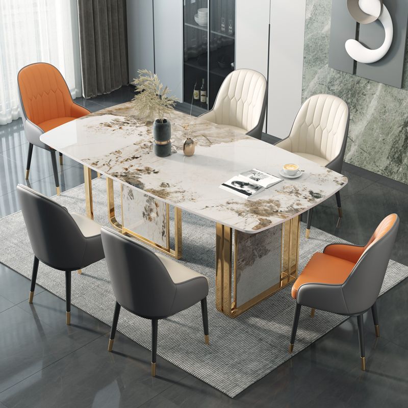Luxury Sintered Stone Top Table Rectangle Indoor Table with Double Pedestal Base Clearhalo ' dining_table' 'Dining Tables & Seating' 'Dining Tables' 'furn' 'furn_dining_table' 'Furniture' 'furniture_dining_table' 'Kitchen & Dining Furniture' 'kitchen&dining_furn' 'kitchen' 'kitchen_dining_table' 1200x1200_d294a2cf-7380-48e3-84c9-3b670475cc85