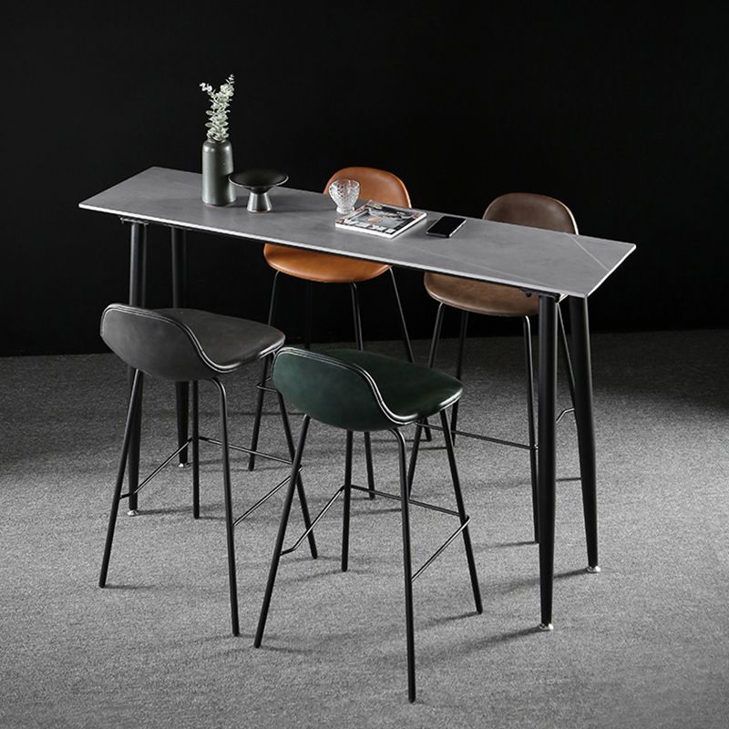 Industrial Style Bar Table Stone Rectangle Pub Table in Gray Clearhalo 'Bar Furniture' 'Bar Tables' 'bar_tables' 'furn' 'furn_bar_tables' 'Furniture' 'Kitchen & Dining Furniture' 1200x1200_d29583cf-027c-4a10-8ad9-d41f1c352021