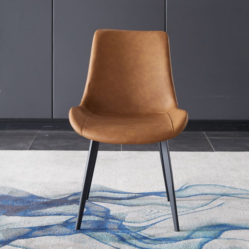 Modern Style Faux Leather Chair 20'' Wide Parsons Dining Chair for Home Use Clearhalo ' kitchen&dining_furn' 'Dining Chairs' 'Dining Tables & Seating' 'dining_chair' 'furn' 'furn_dining_chair' 'Furniture' 'furniture_dining_chair' 'Kitchen & Dining Furniture' 'kitchen' 1200x1200_d295860b-df92-41c8-8dbb-3940502d2c33