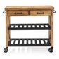 Modern Rolling Kitchen Cart Wood Rectangular Kitchen Island Cart