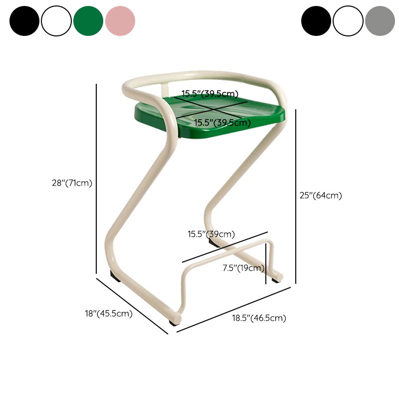 Industrial Metal Counter Stools Saddle Seat Counter Stool with Low Back
