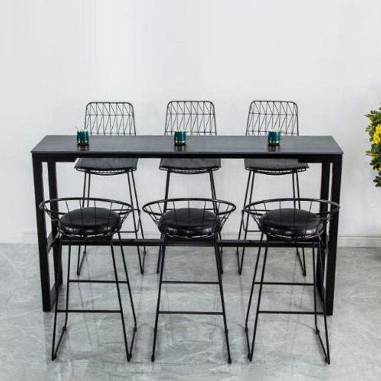 Contemporary Style Dining Sintered Stone Table Rectangle Bar Counter Table for Home Clearhalo 'Bar Furniture' 'Bar Tables' 'bar_tables' 'furn' 'furn_bar_tables' 'Furniture' 'furniture_bar_tables' 'Kitchen & Dining Furniture' 1200x1200_d2975898-c569-4042-971e-853d3141a897
