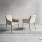 Minimalist Style Leather Dining Chair Arm Solid Back Dining Side Chair