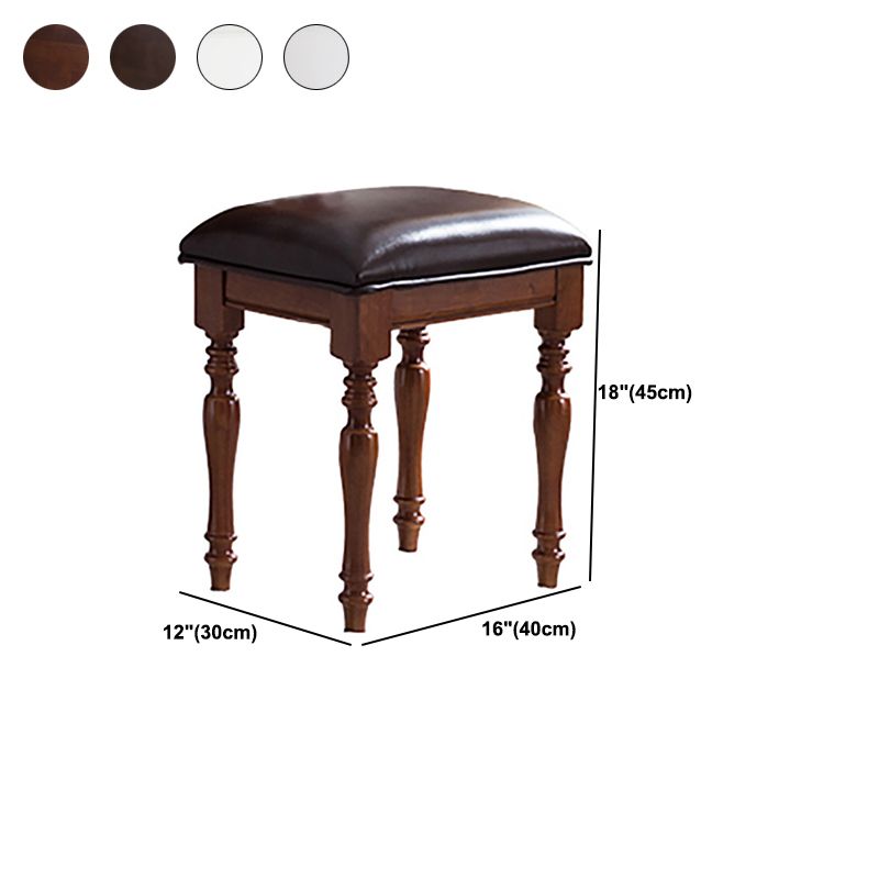 15.74" Wide Rubberwood Vanity Set with Mirror Traditions Dresser with 1-Drawer