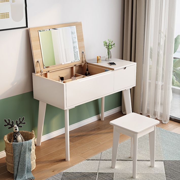 モダンな1ドレイカードレッシングテーブルソリッドウッドミラーメイクアップバニティ