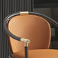 Glam Faux Leather Dining Chairs Metal Arm Dining Chairs for Restaurant Use