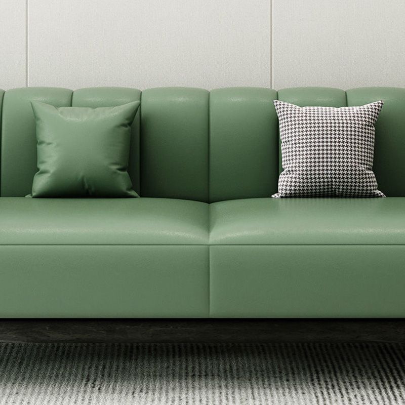 Industrial Living Room Sofa Leather Rolled Arm Black Seating