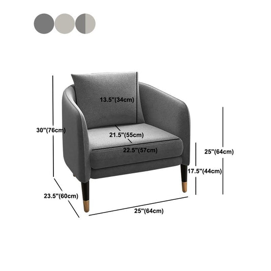 Linen 25.19" Wide Barrel Chair Arms Included Chair with Basic Four Leg