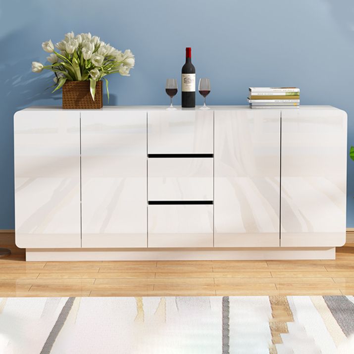 Pinie de bois en bois d'ingénierie blanche buffet de style moderne avec 3 tiroirs