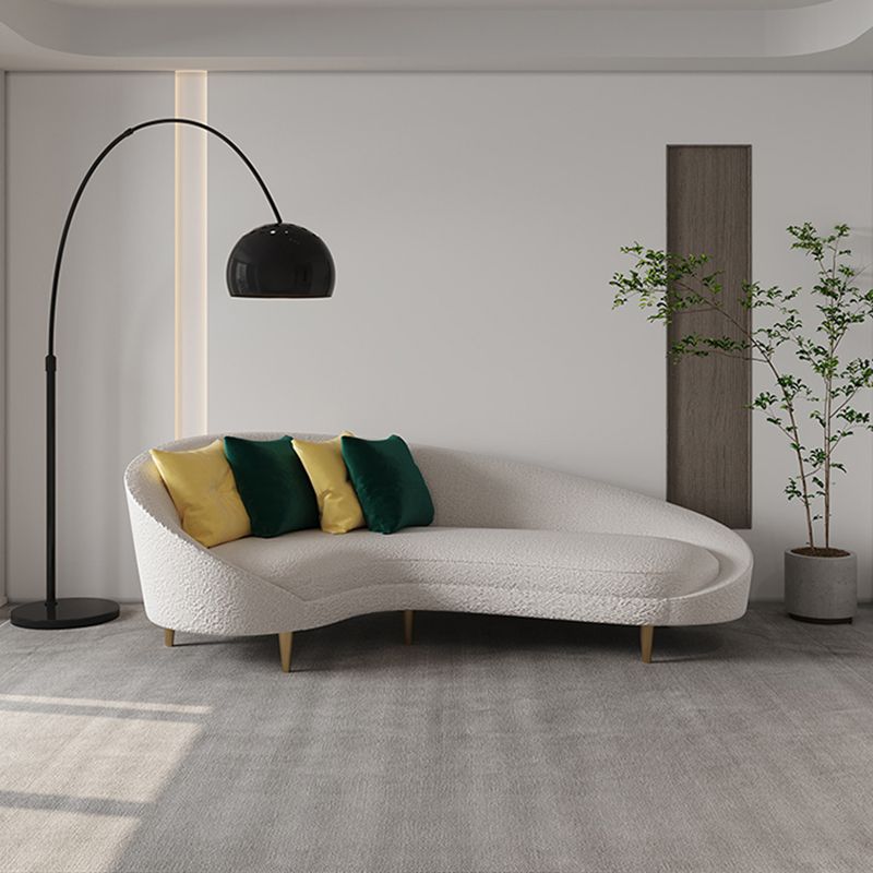 Stoffkrümmungssofa zeitgenössischer, abgerissene Armsofa mit vier Kissen