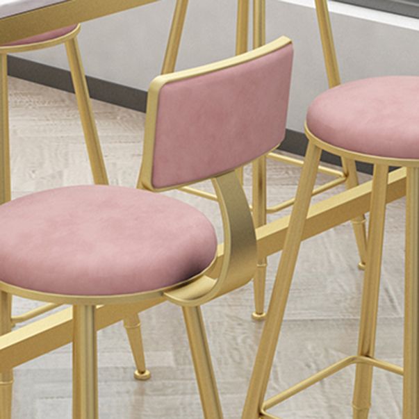 1/5/9 pièces Glam Glam Iron Bar Table Recangle Recangle Bistro en marbre Faux White avec repose-pieds