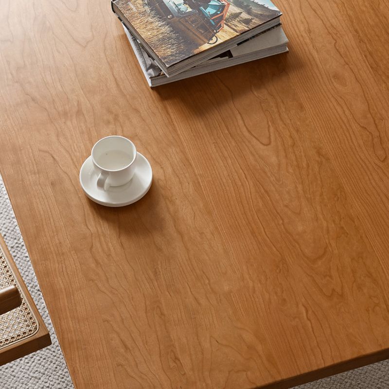 Contemporary Rectangular Oak Brown Solid Wood Dining Table Double Pedestal Clearhalo 'Dining Tables & Seating' 'Dining Tables' 'dining_table' 'furn' 'furn_dining_table' 'Furniture' 'Kitchen & Dining Furniture' 1200x1200_d29c5ecc-5575-43a0-9144-e2606e1cb75e