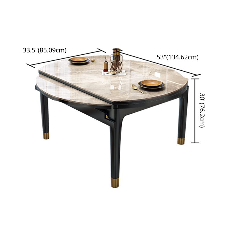 Modern Rectangle Shape Dining Set Sintered Stone Top Dining Table Furniture with Self-Storing¬†Leaf Clearhalo 'Dining Room Sets' 'Dining Tables & Seating' 'dining_room_set' 'Furniture' 'furniture_dining_room_set' 'Kitchen & Dining Furniture' 'kitchen&dining_furn' 'kitchen' 1200x1200_d29fa381-ec71-4ba7-a4fc-49bcc39d297f