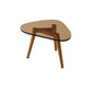 Wood and Glass 3 Legs Coffee Table Modern Triangle Clear Table
