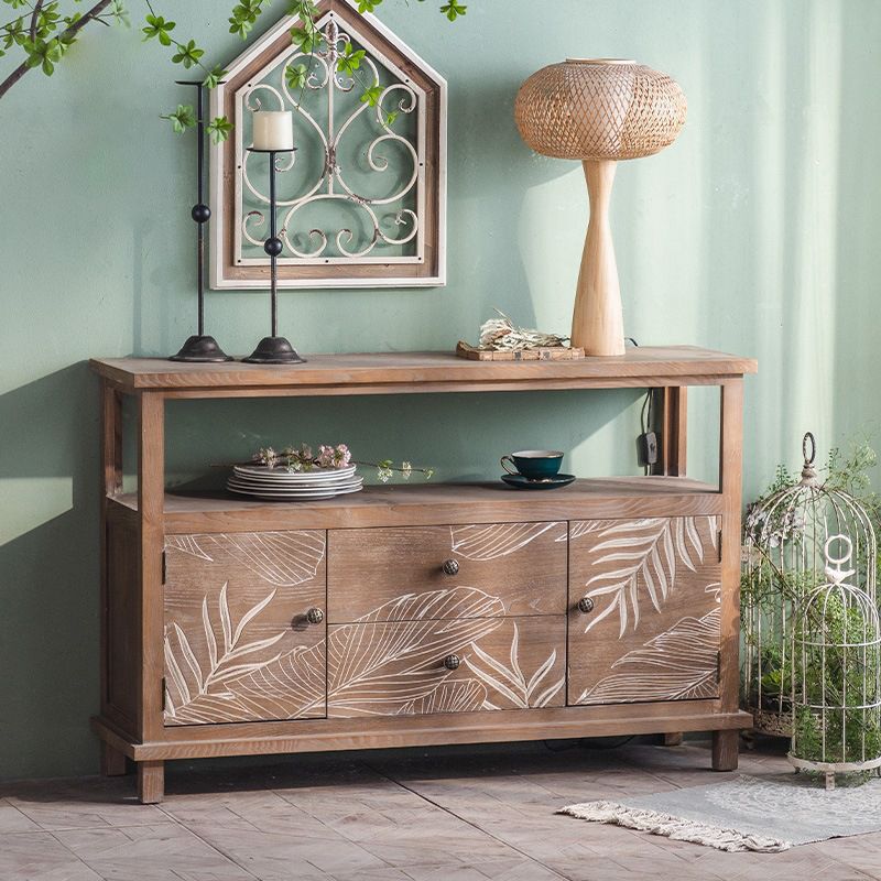 Mid-Century Modern Cabinet Solid Wood Rectangle with Drawer Accent Cabinet Clearhalo 'Cabinets & Chests' 'cabinets_chests' 'furn' 'furn_cabinets_chests' 'Furniture' 'Living Room Furniture' 1200x1200_d2a1bd0e-c6ab-4ae1-ac3e-cef743feb833