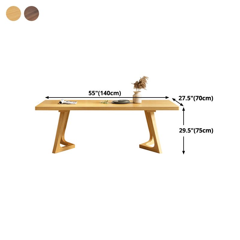 Solid Wood Dining Table Pine Wood Rectangle Table with Double Pedestal Base Clearhalo ' dining_table' 'Dining Tables & Seating' 'Dining Tables' 'furn' 'furn_dining_table' 'Furniture' 'furniture_dining_table' 'Kitchen & Dining Furniture' 'kitchen&dining_furn' 'kitchen' 'kitchen_dining_table' 1200x1200_d2a54f4d-b86f-45de-80aa-acc991b7e19a