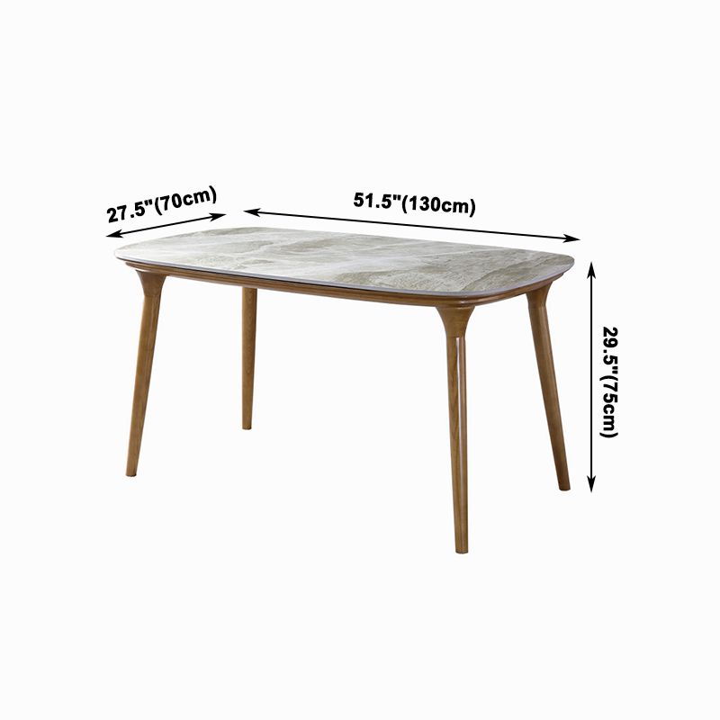 Mid-Century Modern Rectangle Table Sintered Stone Table with 4 Legs Wood Base Clearhalo ' dining_table' 'Dining Tables & Seating' 'Dining Tables' 'furn' 'furn_dining_table' 'Furniture' 'furniture_dining_table' 'Kitchen & Dining Furniture' 'kitchen&dining_furn' 'kitchen' 'kitchen_dining_table' 1200x1200_d2a9535e-9391-4498-8efd-9ad92ecc3f76