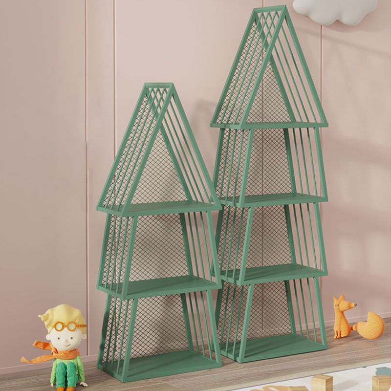 Scandinavian Antique Finish Shelf Bookcase Metal Geometric Bookshelf with Shelves