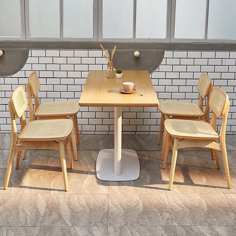 Tavolo da pranzo moderno per caffetteria set 1/4/5 pezzi dinette in legno massiccio in naturale