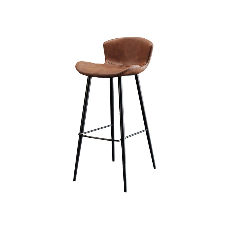 Faux Leather Armless Counter Stool Modern Style Low Back Bar Stool Clearhalo 'Bar Furniture' 'Bar Stools' 'bar_stools' 'furn' 'furn_bar_stools' 'Furniture' 'Kitchen & Dining Furniture' 1200x1200_d2ac908f-5d7c-4d31-a08e-454244366ebe