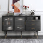 Sideboard a 2 porte glam in legno 61 "l armadio della credenza soggiorno con porta di vetro