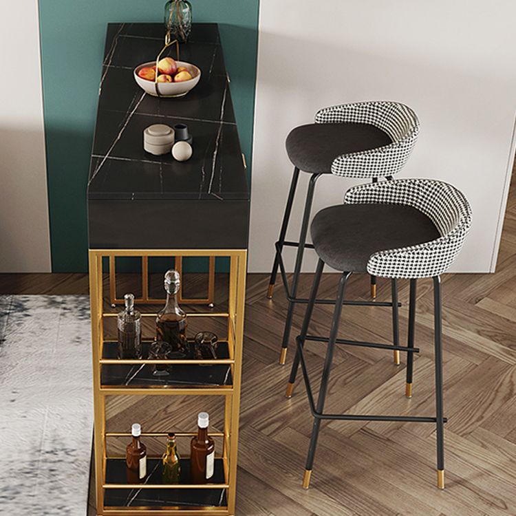 Marble Counter Table with Rectangle Table Top Double Pedestal Table - 41.3" H Clearhalo 'Bar Furniture' 'Bar Tables' 'bar_tables' 'furn' 'furn_bar_tables' 'Furniture' 'furniture_bar_tables' 'Kitchen & Dining Furniture' 1200x1200_d2afaf6b-38ca-4f66-97b0-5c45a33415de