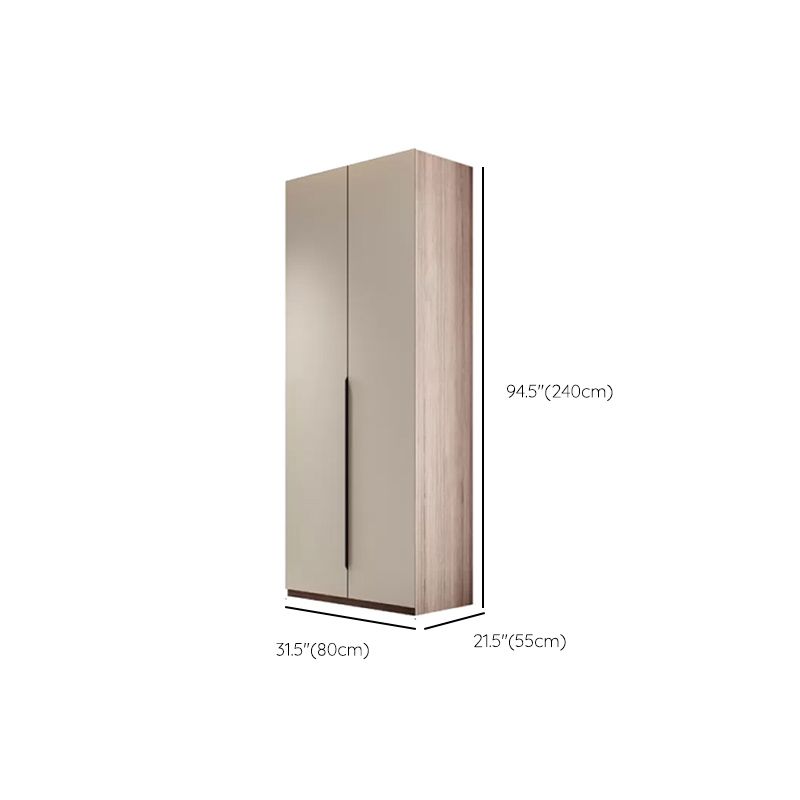 Hinged Storage Cabinet Modern Wardrobe Armoire with Garment Rod Clearhalo 'Armoires & Wardrobes' 'armoires_wardrobes' 'Bedroom Furniture' 'furn' 'furn_armoires_wardrobes' 'Furniture' 1200x1200_d2b0d301-97ea-4f92-8e07-3c9ec1a59029