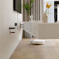 White Contemporary TV Console Floating Faux Wood Media Console