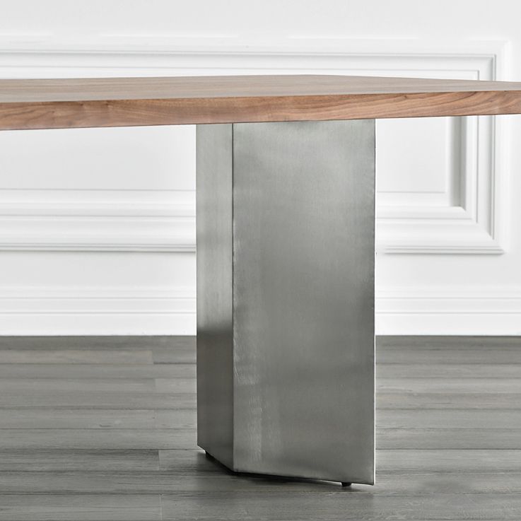 Rectangle Wood Color Dining Table Solid Wood Table Luxury with Double Pedestal Clearhalo ' dining_table' 'Dining Tables & Seating' 'Dining Tables' 'furn' 'furn_dining_table' 'Furniture' 'furniture_dining_table' 'Kitchen & Dining Furniture' 'kitchen&dining_furn' 'kitchen' 'kitchen_dining_table' 1200x1200_d2b33eb1-f808-4cc4-a675-7f469203c027
