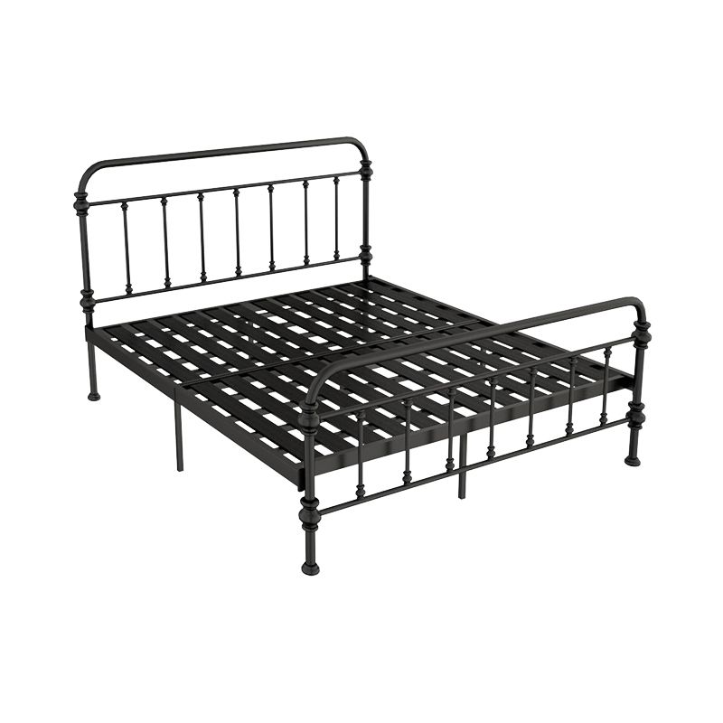 Open-Frame Bed with Spindle Headboard and Metal Legs in Solid Color Clearhalo 'Bedroom Furniture' 'Beds' 'furn' 'furn_beds' 'Furniture' 1200x1200_d2b56545-9bd6-4a22-b1eb-8cd03bf8b480