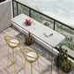 Table de bar rectangulaire en pierre blanche avec base en acrylique pour la maison