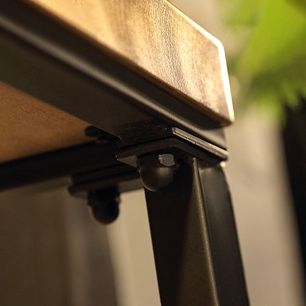 Brown Modern Style Rectangle Bar Table in Metal and Wood Table Cafe Bar Table Clearhalo 'Bar Furniture' 'Bar Tables' 'bar_tables' 'furn' 'furn_bar_tables' 'Furniture' 'furniture_bar_tables' 'Kitchen & Dining Furniture' 1200x1200_d2b5ba81-a1ec-46ac-9224-e945eb8c2a00