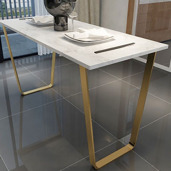 Glam Indoor Bar Dining Table White Marble Rectangle Counter Table Clearhalo 'Bar Furniture' 'Bar Tables' 'bar_tables' 'furn' 'furn_bar_tables' 'Furniture' 'Kitchen & Dining Furniture' 1200x1200_d2b683c0-9578-4d96-8fb6-1c53366a2306