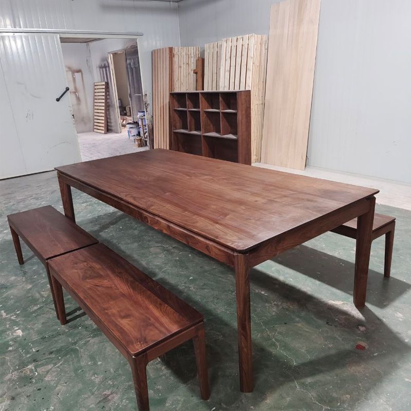 Mesa de comedor rectangular Mesa de madera de cerezo para cocina comedor