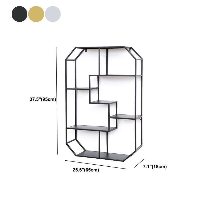 7.1" Wide Shelf Bookcase 5 Levels Metal Book Shelf Wall Mounted Clearhalo 'Bookcases' 'furn' 'furn_bookcases' 'Furniture' 'Office Furniture' 1200x1200_d2b90c62-0a6b-4fff-8bfd-db900d6a9d99
