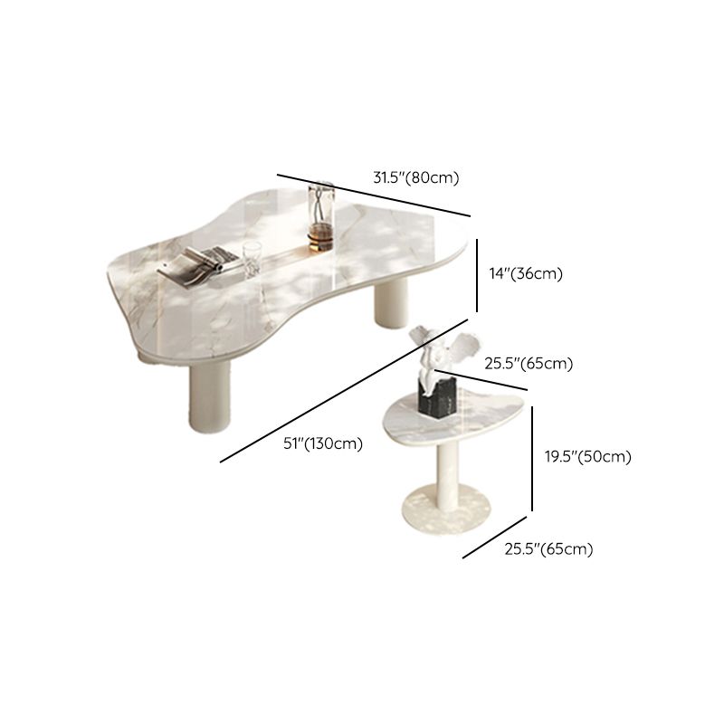 Marble White Single Coffee Table Modern Free-Form Coffee Table Clearhalo 'Coffee & Accent Tables' 'Coffee Tables' 'coffee_tables' 'furn' 'furn_coffee_tables' 'Furniture' 'Living Room Furniture' 1200x1200_d2b98206-6728-4a45-a1fe-2c077d34b1a6